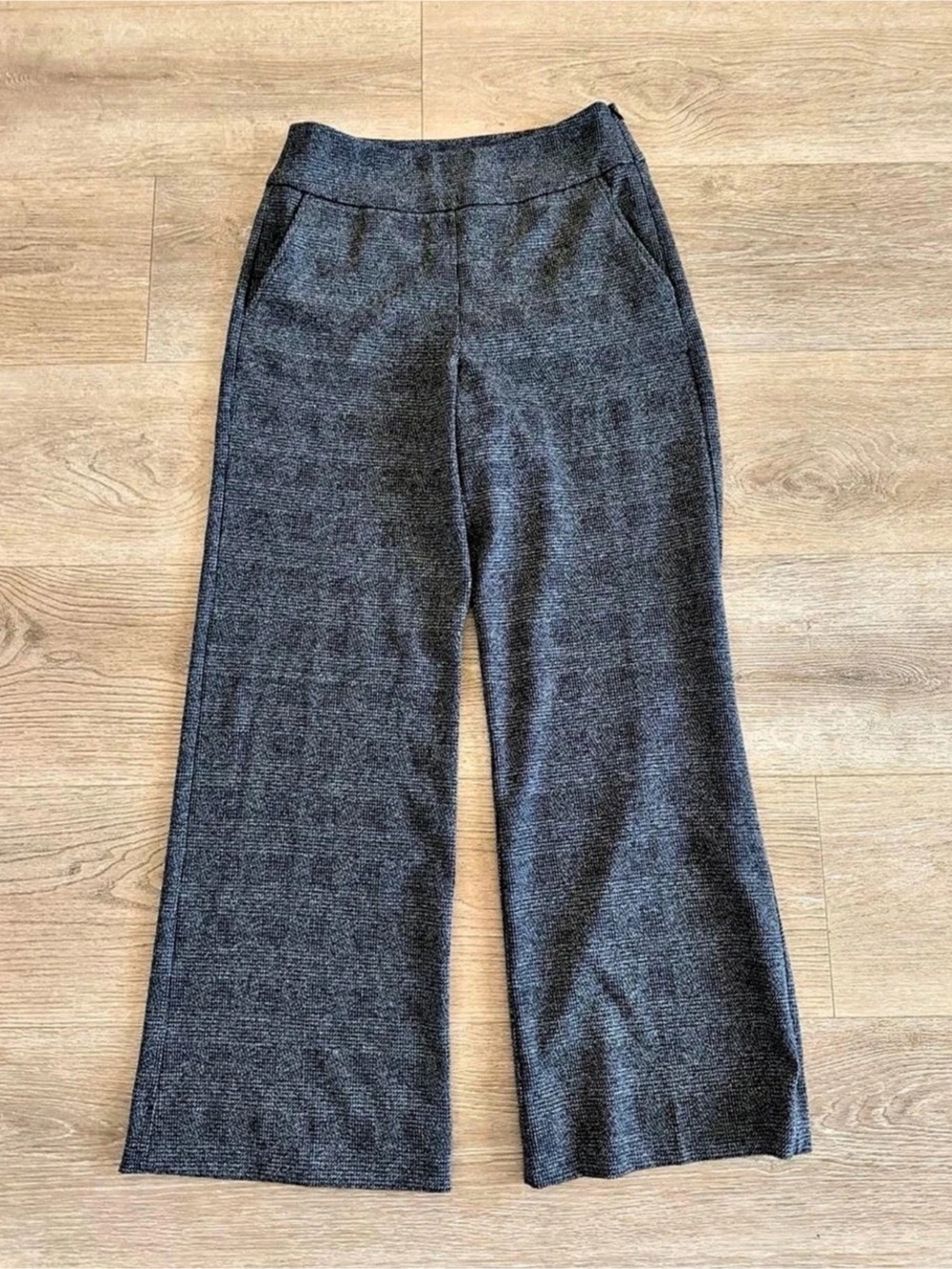 cabi Bond Trouser Wide Leg Pants Gray & Black Size 8